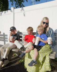 Family getting ice cream.