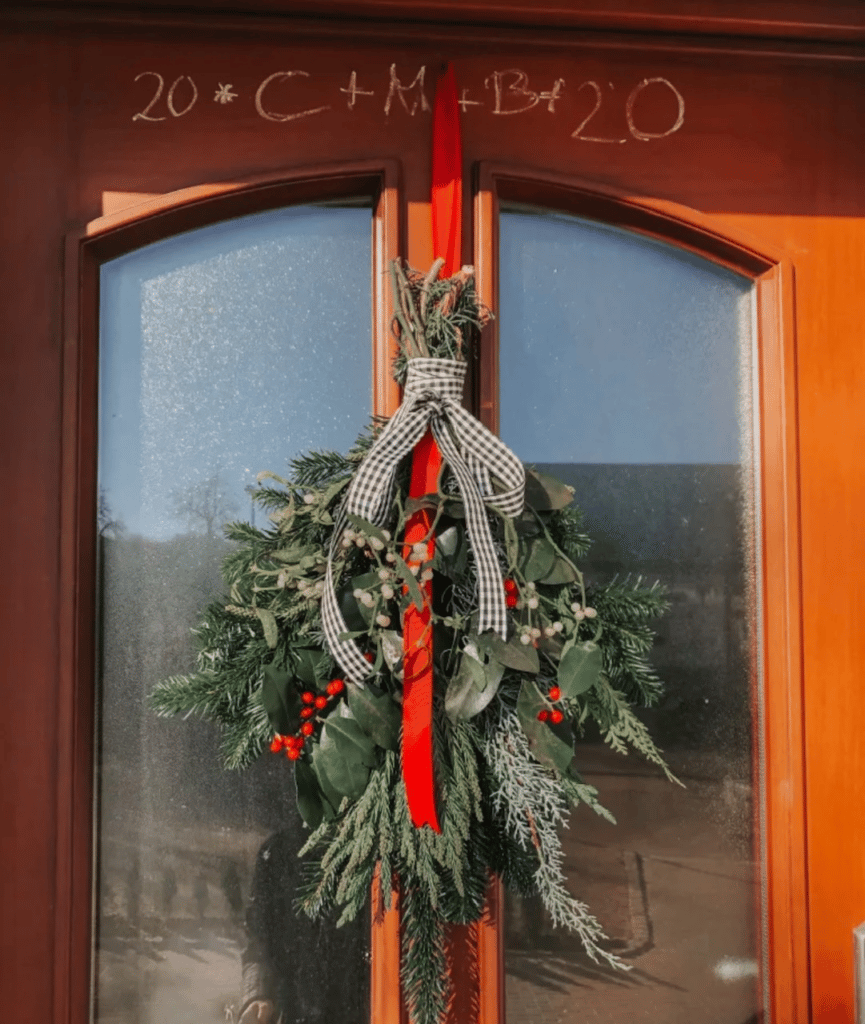 Christmas doorway.