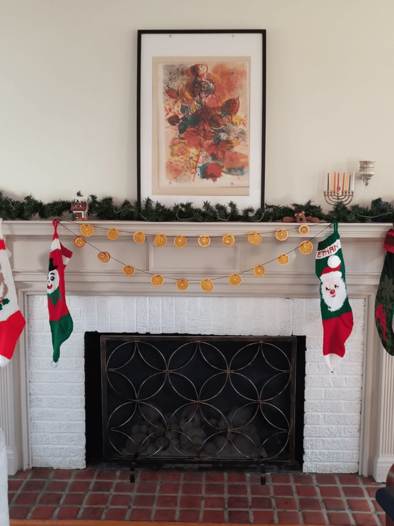 Christmas mantle.