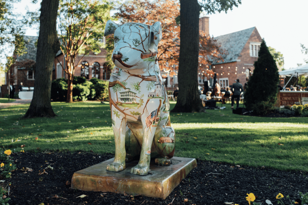 Moorestown dog statue.